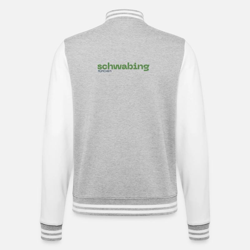Schwabing Munich district - College Sweat Jacket - heather grey/white