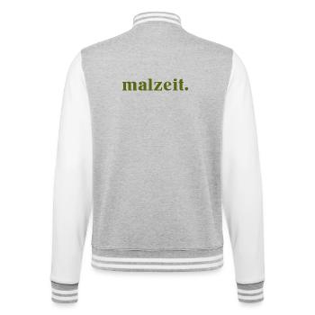 malzeit - Diction cool - Repas - Bon appétit - Veste Teddy - gris chiné / blanc - Dos - Marisol (170cm)