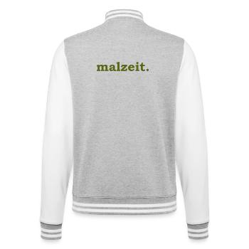 malzeit - Cool saying - Meal - Bon appetit - College Sweat Jacket - heather grey/white - Back - Marisol (170cm)