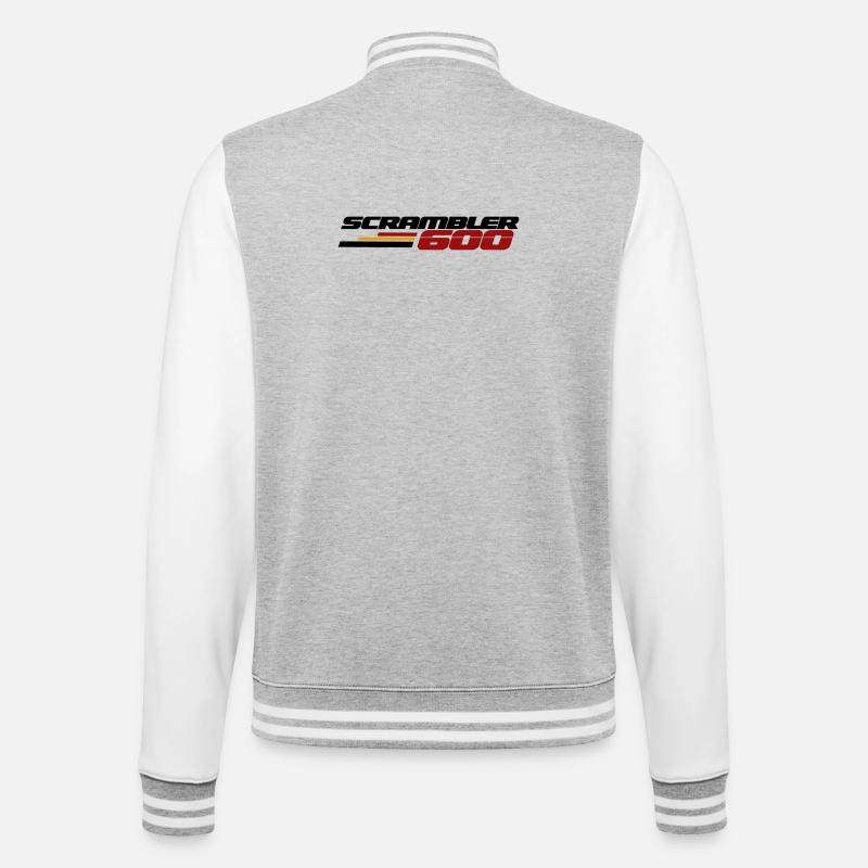 SCRAMBLER600 - College-Sweatjacke - Grau meliert/Weiß
