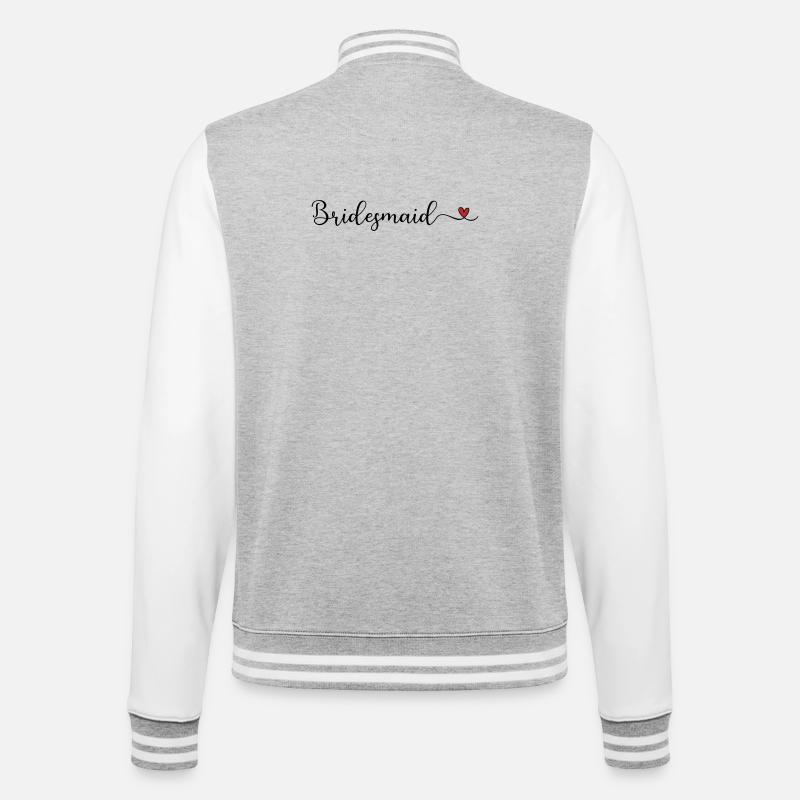 Bridesmaid - College Sweat Jacket - heather grey/white
