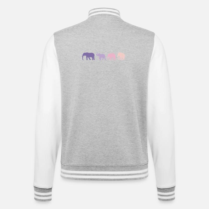 Elephant Elephant Retro - College Sweat Jacket - heather grey/white