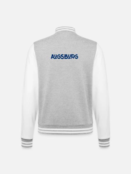 Augsburg - Bayern - Schwaben - Friedberg - College-Sweatjacke - Grau meliert/Weiß