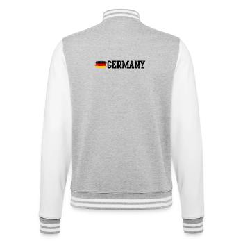 Deutsche Flagge Pinselstreifen - College-Sweatjacke - Grau meliert/Weiß - Hinten - Marisol (170cm)