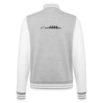 Rudern Herzschlag Frauenvierer - College-Sweatjacke - Grau meliert/Weiß - Hinten - Marisol (170cm)