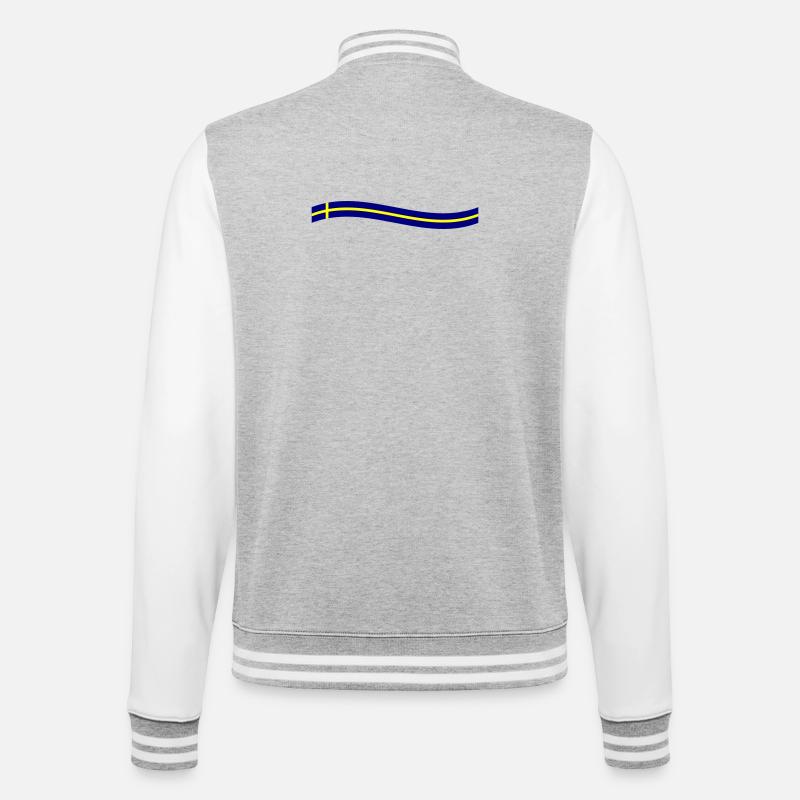 Sweden flag icon - College Sweat Jacket - heather grey/white