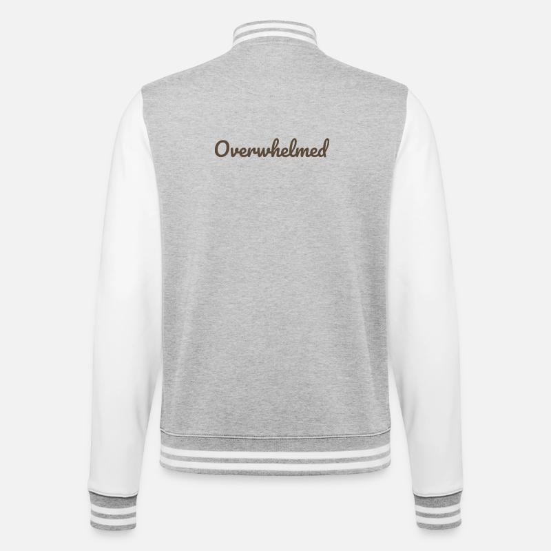 Überwältigt Script-Text in Braun - College-Sweatjacke - Grau meliert/Weiß