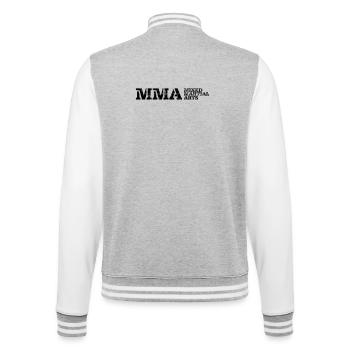 Le MMA - Veste Teddy - gris chiné / blanc - Dos - Marisol (170cm)