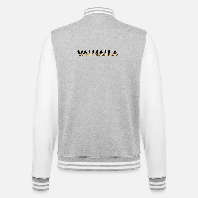 Valhalla Rune Gelb und Schwarz - College-Sweatjacke - Grau meliert/Weiß