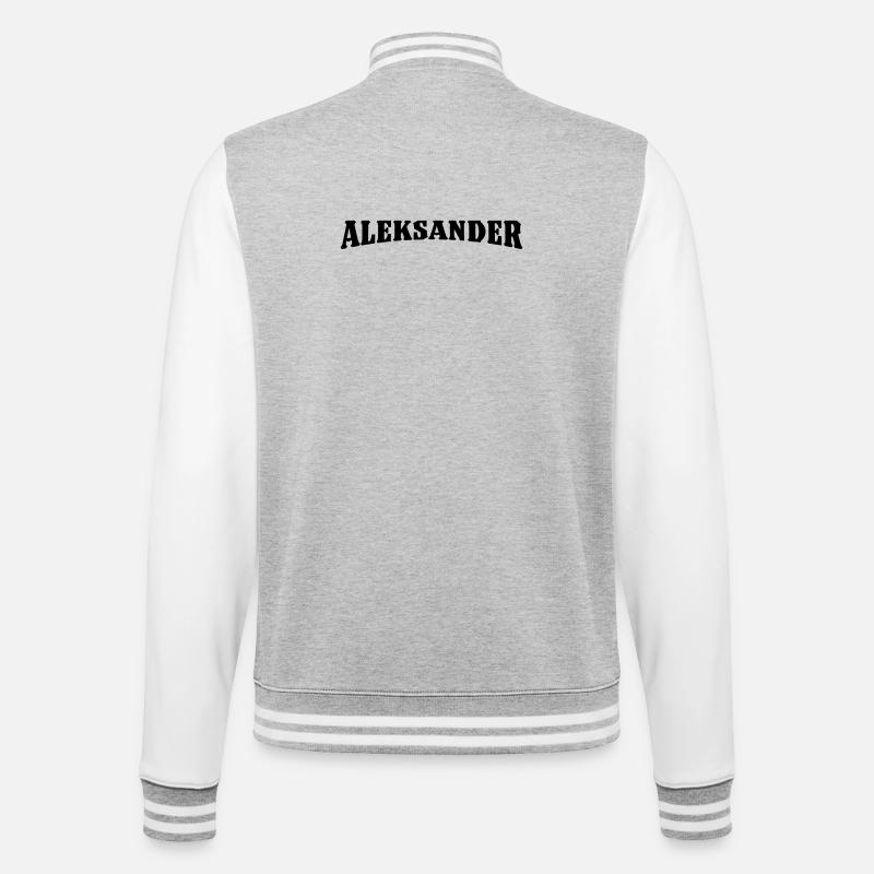 Aleksander Geschenk - College-Sweatjacke - Grau meliert/Weiß