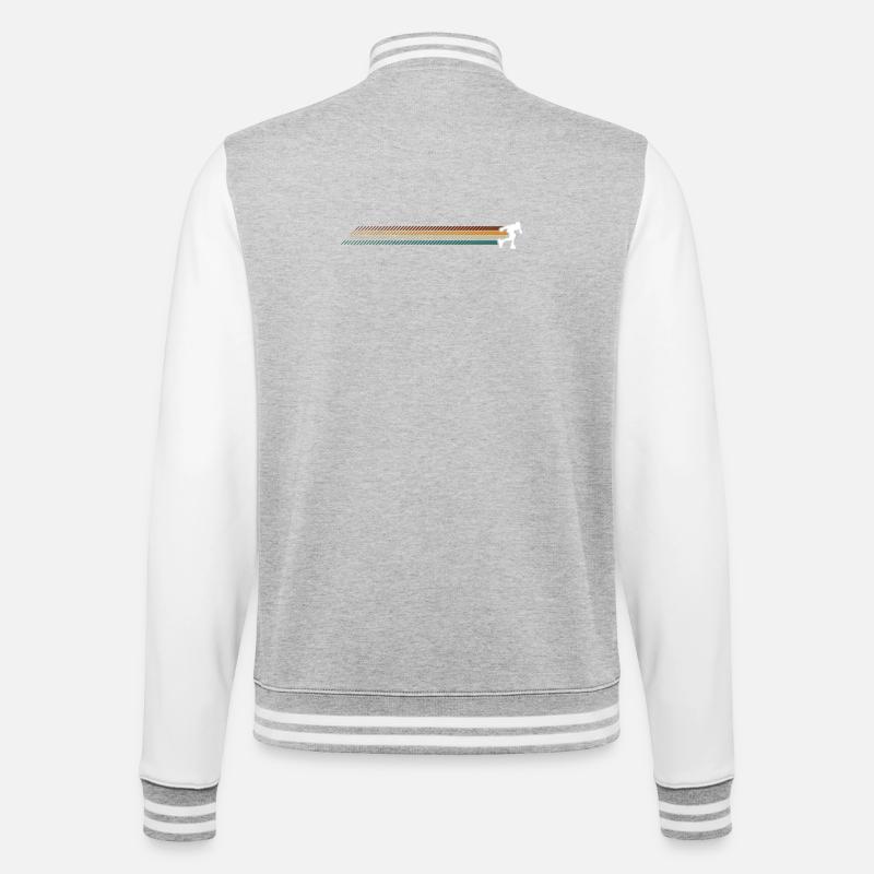 Awaiting design upload - College Sweat Jacket - heather grey/white