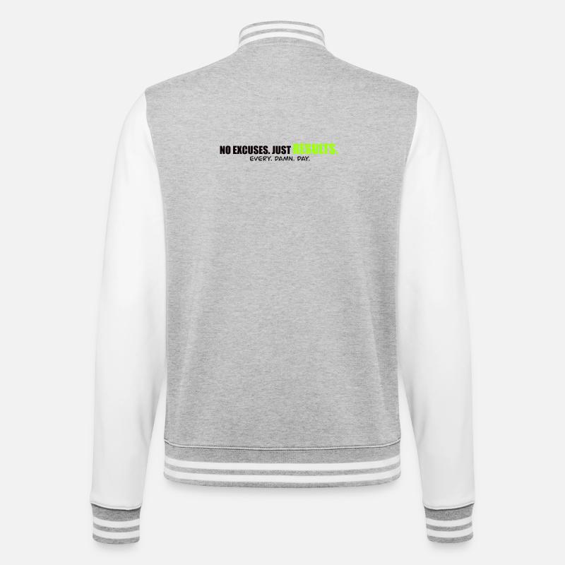 NO EXCUSES - Performance mindset Shirt - College-Sweatjacke - Grau meliert/Weiß