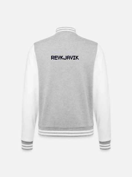 REYKJAVIK Iceland Island - College Sweat Jacket - heather grey/white