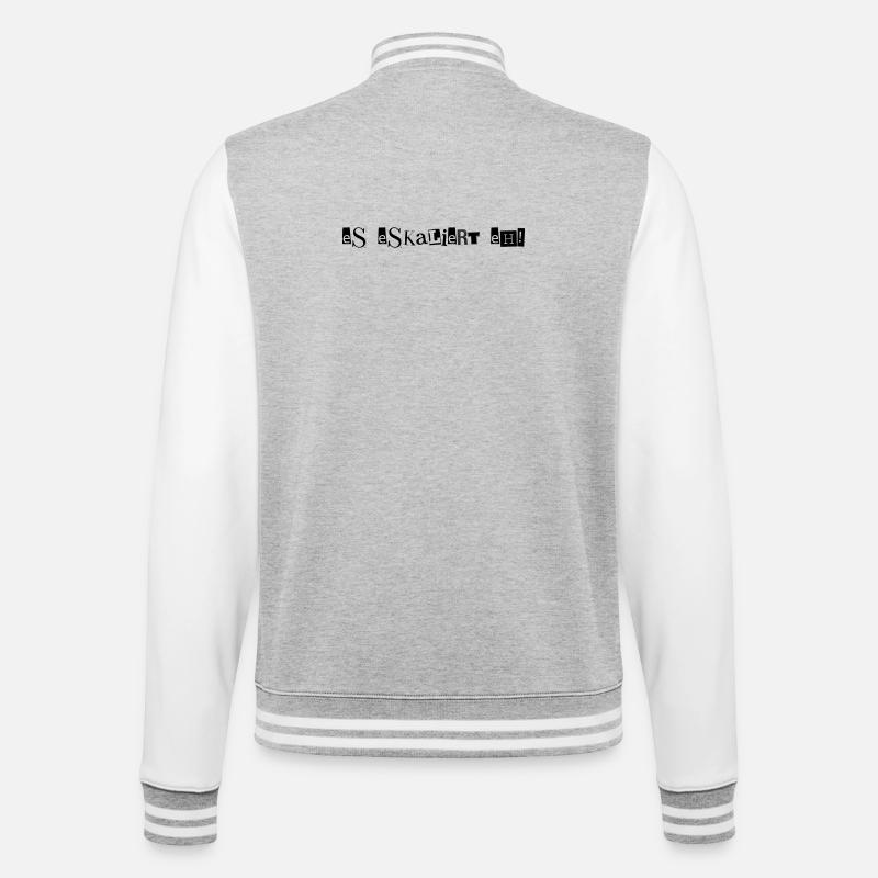 It's escalating anyway! - College Sweat Jacket - heather grey/white