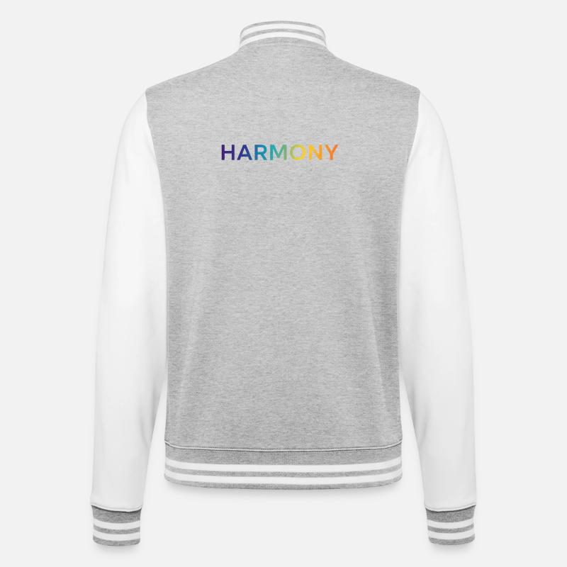 Harmony - College Sweat Jacket - heather grey/white