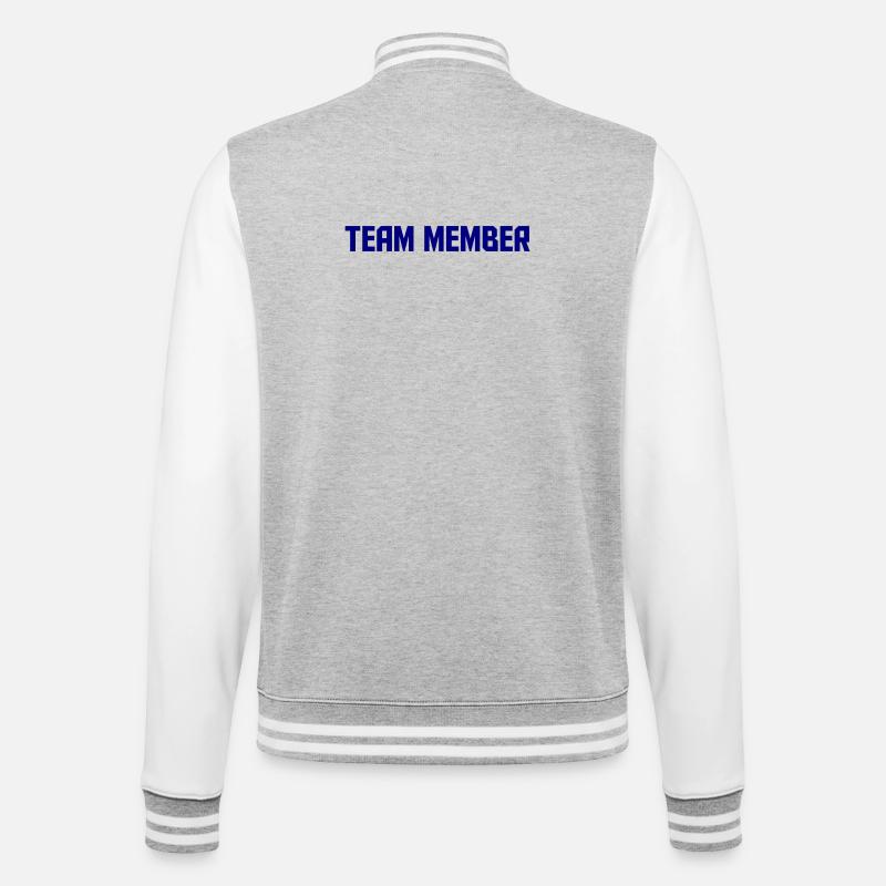 Team Member - College-Sweatjacke - Grau meliert/Weiß