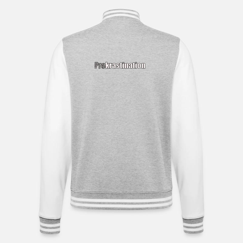 Procrastination - College Sweat Jacket - heather grey/white
