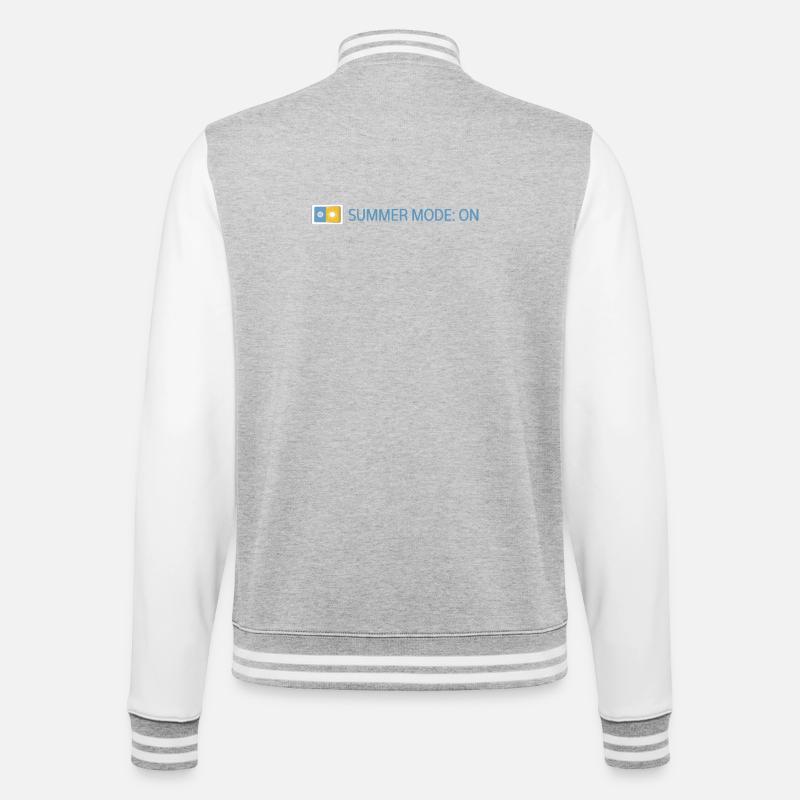 Summer Mode: On - Sommer 2026 Geschenkidee - College-Sweatjacke - Grau meliert/Weiß