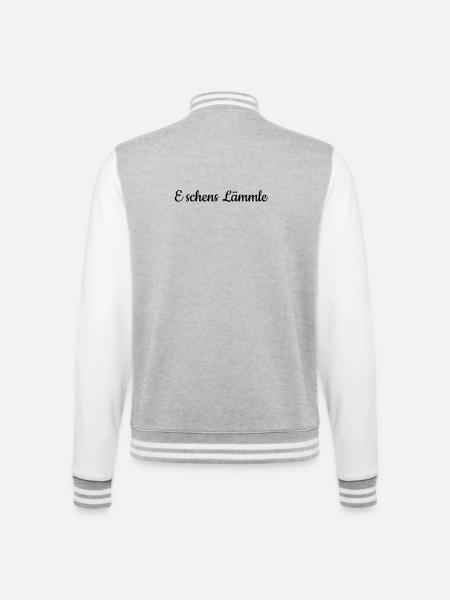 E schens Lämmle - Veste Teddy - gris chiné / blanc