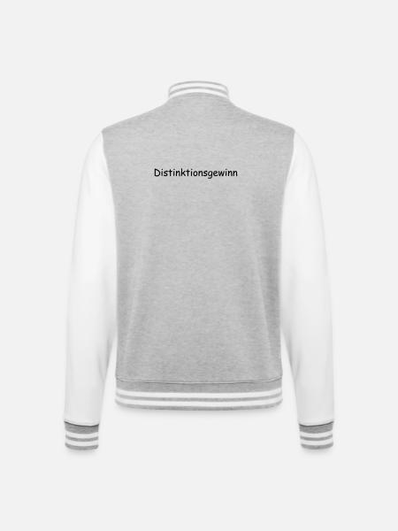 Distinktionsgewinn - College-Sweatjacke - Grau meliert/Weiß