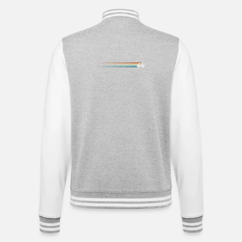 Retro-Radfahren - College-Sweatjacke - Grau meliert/Weiß