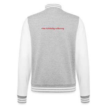 to be happy for no reason - College Sweat Jacket - heather grey/white - Back - Marisol (170cm)
