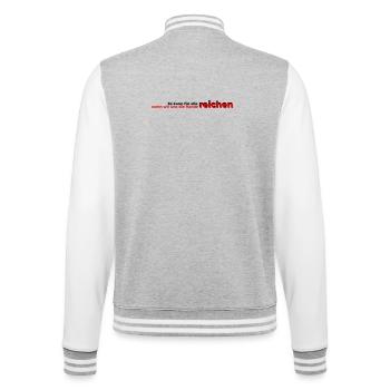Fuer alle Haende reichen - College-Sweatjacke - Grau meliert/Weiß - Hinten - Marisol (170cm)
