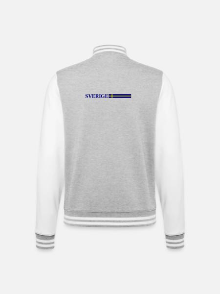 Sweden Flag Sverige - College Sweat Jacket - heather grey/white