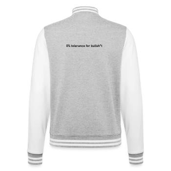 Conneries 0 % sans tolérance T-shirt, c’est vrai - Veste Teddy - gris chiné / blanc - Dos - Marisol (170cm)