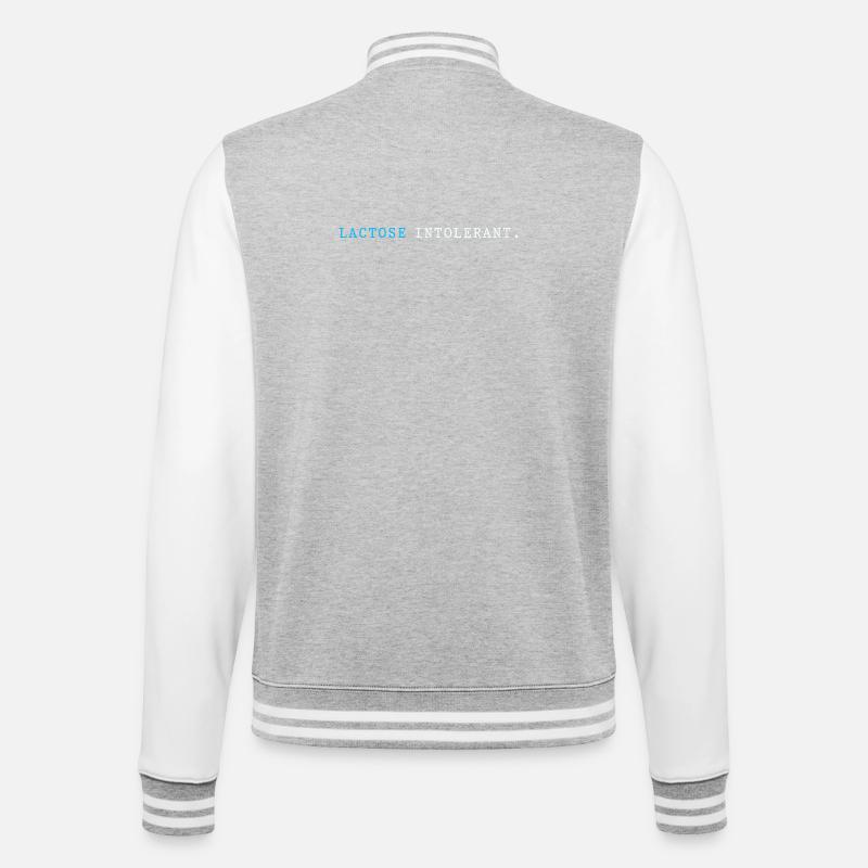 Lactose Intolerance Flatulence Milk Allergy - College Sweat Jacket - heather grey/white
