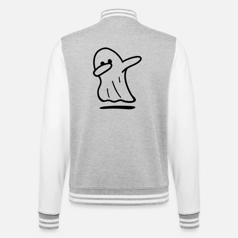 Ghost / Funny ghost / halloween / dabbing ghost - College Sweat Jacket - heather grey/white