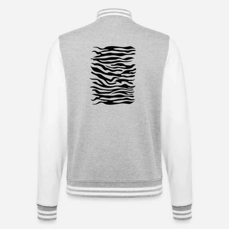 Zebra pattern black - College Sweat Jacket - heather grey/white