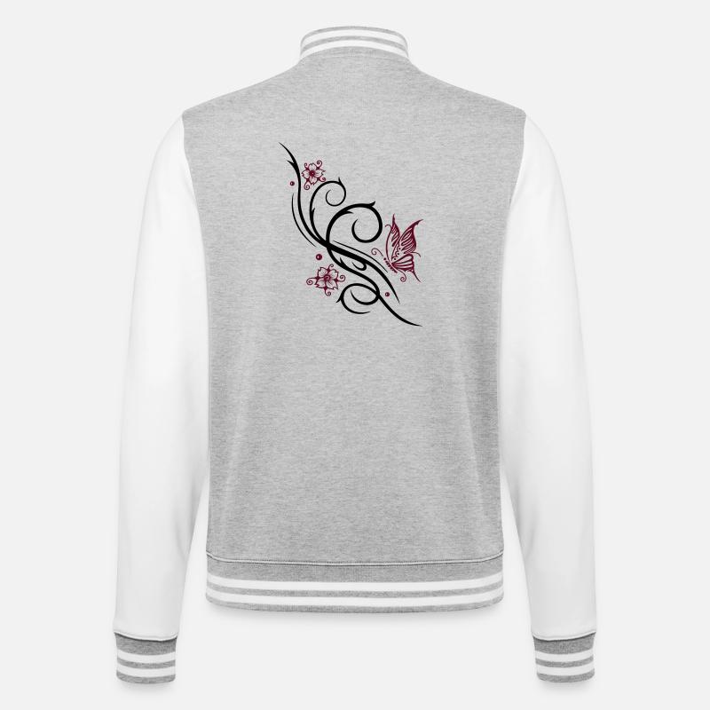Fleurs de cerisier, fleurs de cerisier - Veste Teddy - gris chiné / blanc