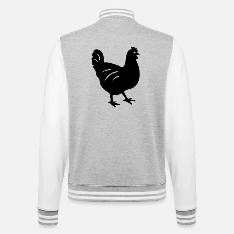huhn vogel geschenk - College-Sweatjacke - Grau meliert/Weiß