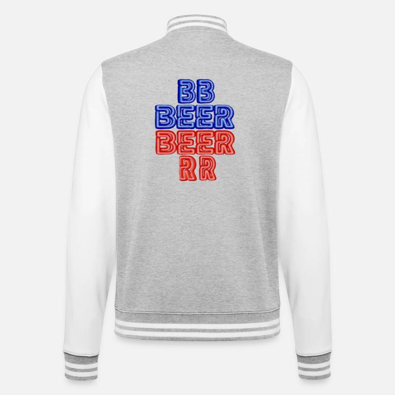 BEER - Veste Teddy - gris chiné / blanc