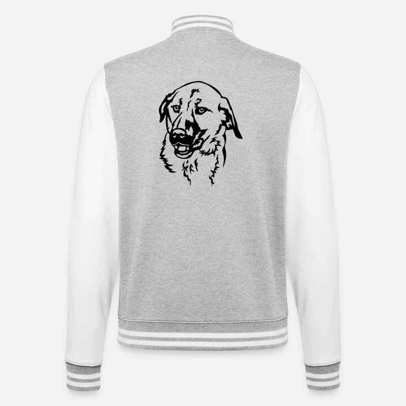 Kangal Kopf - College-Sweatjacke - Grau meliert/Weiß
