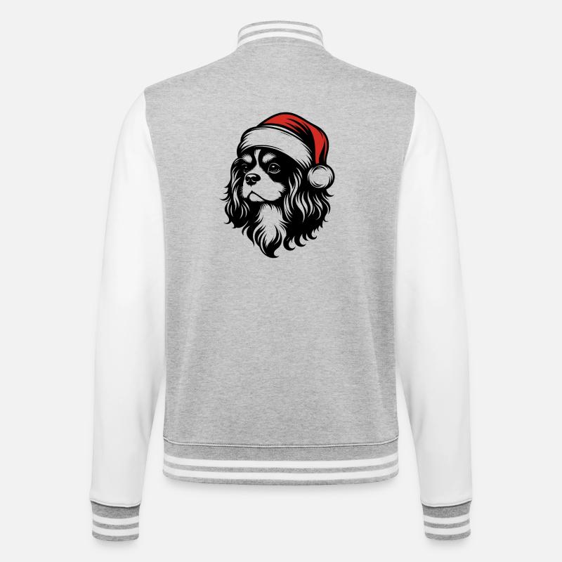 Cavalier King Christmas - Elegantes Geschenk - College-Sweatjacke - Grau meliert/Weiß