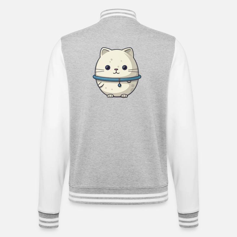 Illustration de chat de l’espace - Veste Teddy - gris chiné / blanc