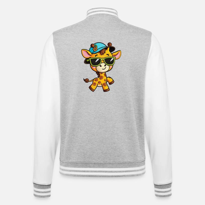 Groovy Giraffe Lunettes de soleil Tee - Veste Teddy - gris chiné / blanc