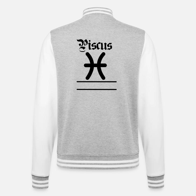 Bannière de nom de Poisson Poissons - Veste Teddy - gris chiné / blanc