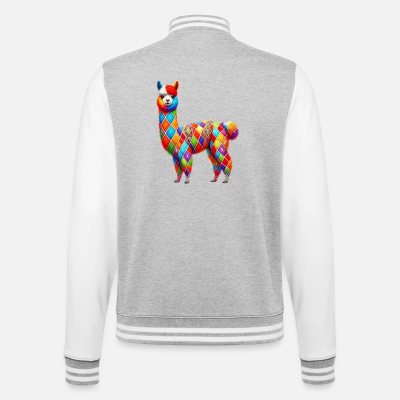 Alpaca - College Sweat Jacket - heather grey/white