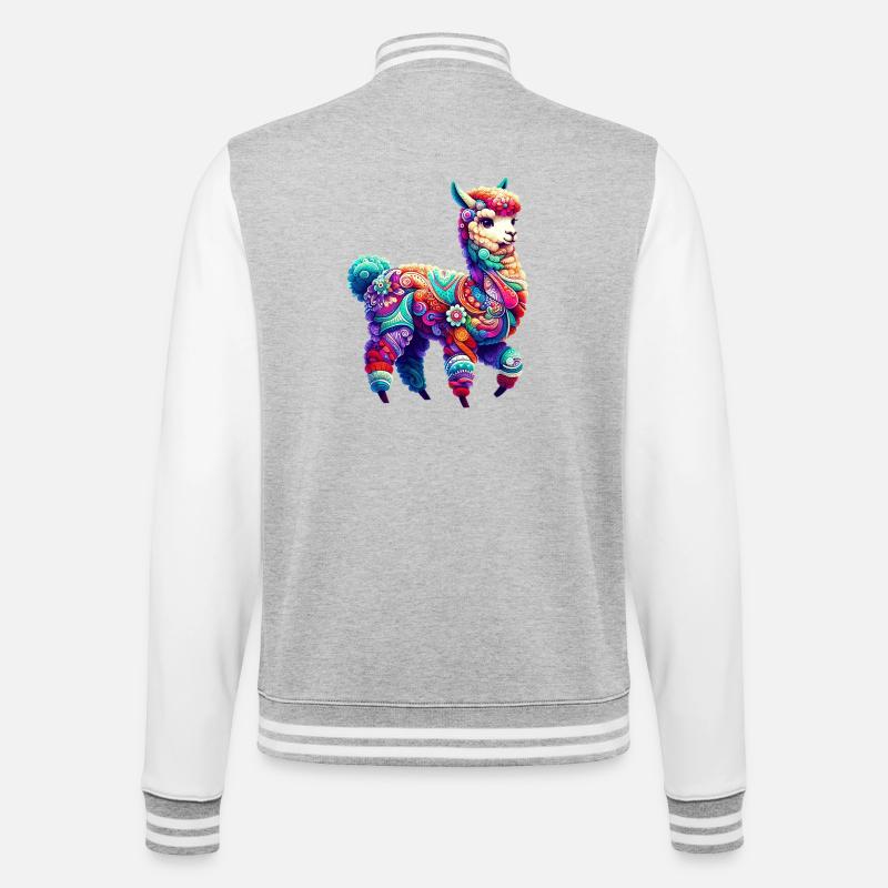 Alpaca - College Sweat Jacket - heather grey/white