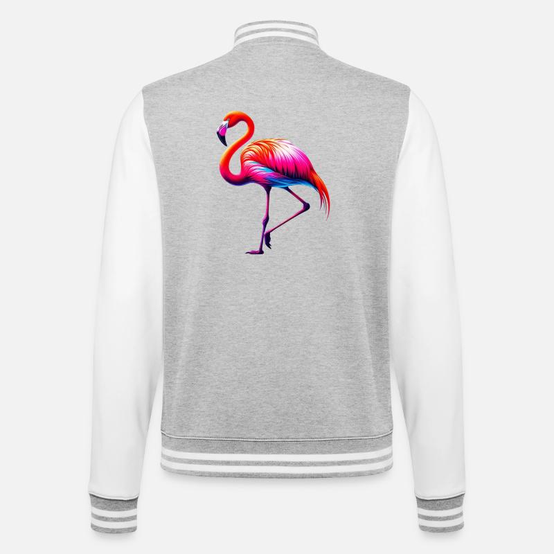 Flamant - Veste Teddy - gris chiné / blanc