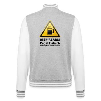 Alerte bière ! Panneau d’avertissement - Veste Teddy - gris chiné / blanc - Dos - Marisol (170cm)