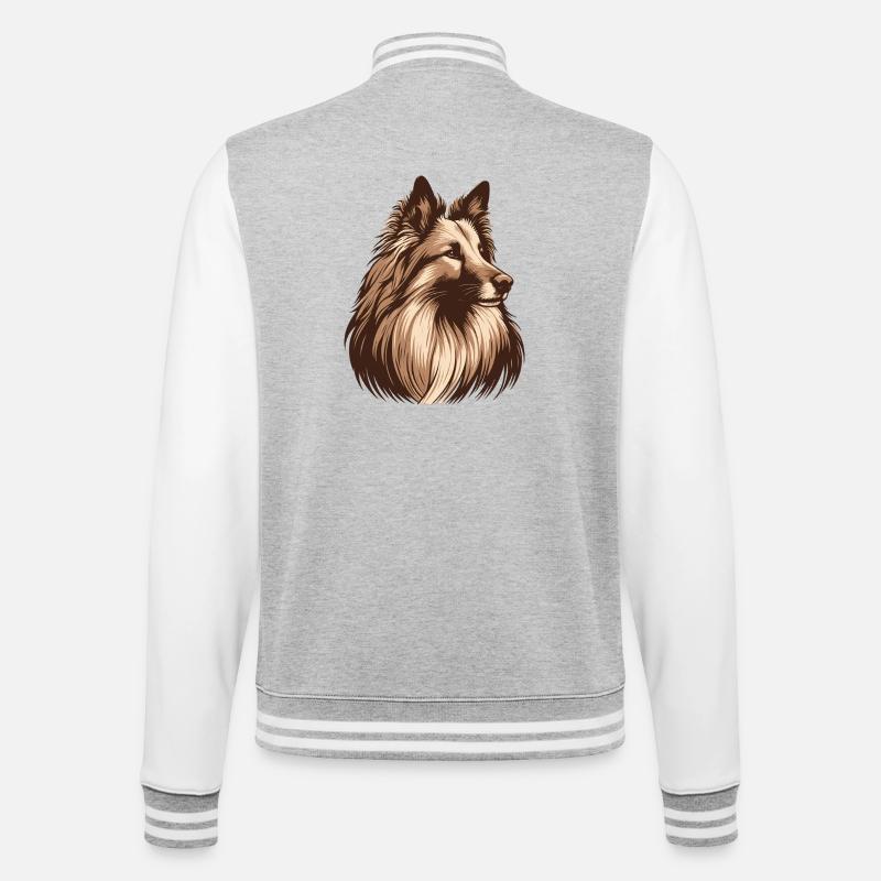 Groenendael - Veste Teddy - gris chiné / blanc