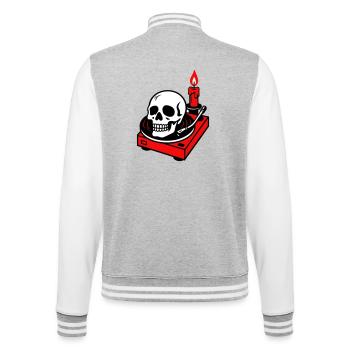 Black Metal - College-Sweatjacke - Grau meliert/Weiß - Hinten - Marisol (170cm)