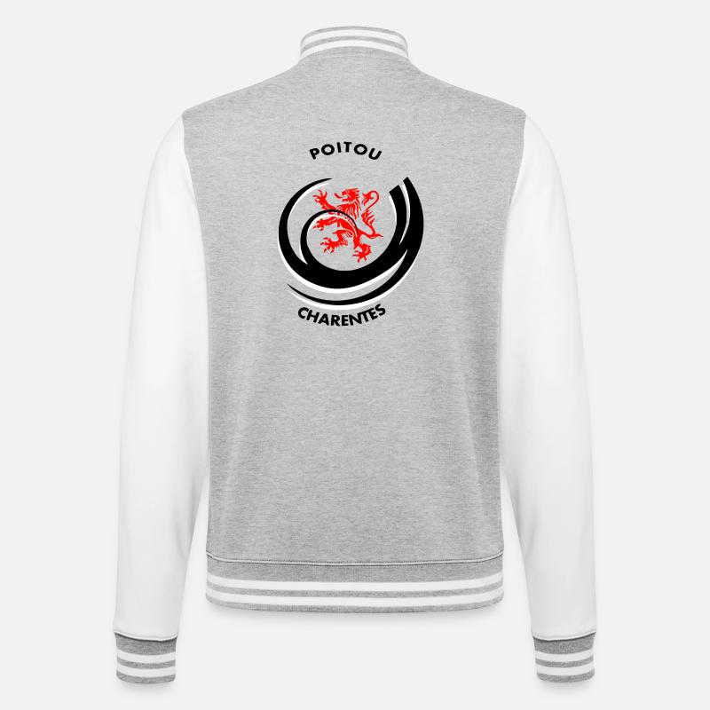 Emblem Poitou Charentes - College-Sweatjacke - Grau meliert/Weiß
