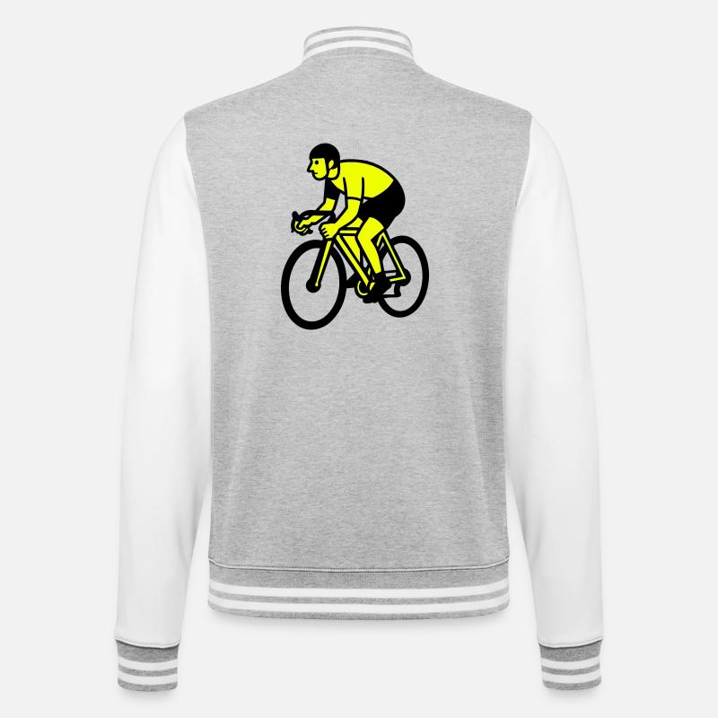 Neonrad Silhouette Radfahrer - College-Sweatjacke - Grau meliert/Weiß