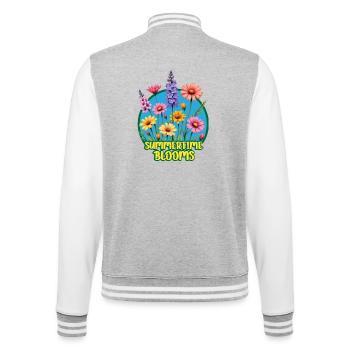 Summertime Blooms - College Sweat Jacket - heather grey/white - Back - Marisol (170cm)