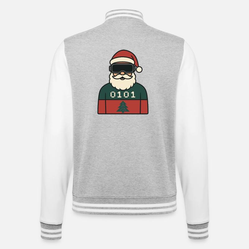 Cyber Santa VR Conception de Noël - Veste Teddy - gris chiné / blanc